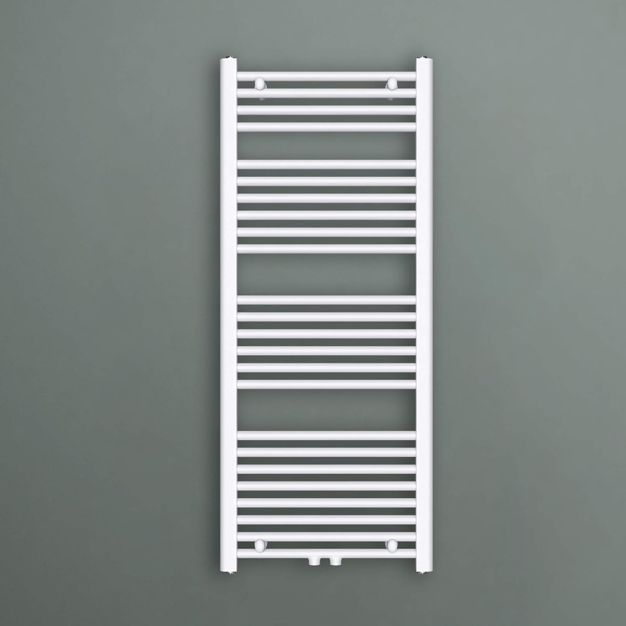 Mai & Mai Radiateur à Eau Chaude Mural Sèche-Serviettes 120x50cm Blanc | Fabriqué en Acier Inoxydable, Compatible avec Chauffage Central, Pour Salle de Bain
