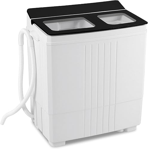 Miniatura 12 de Giantex Lavadora portátil, 20 libras, doble tina, mini lavadora compacta con bomba de drenaje, lavadora de 12 libras y giratorio de 8 libras para