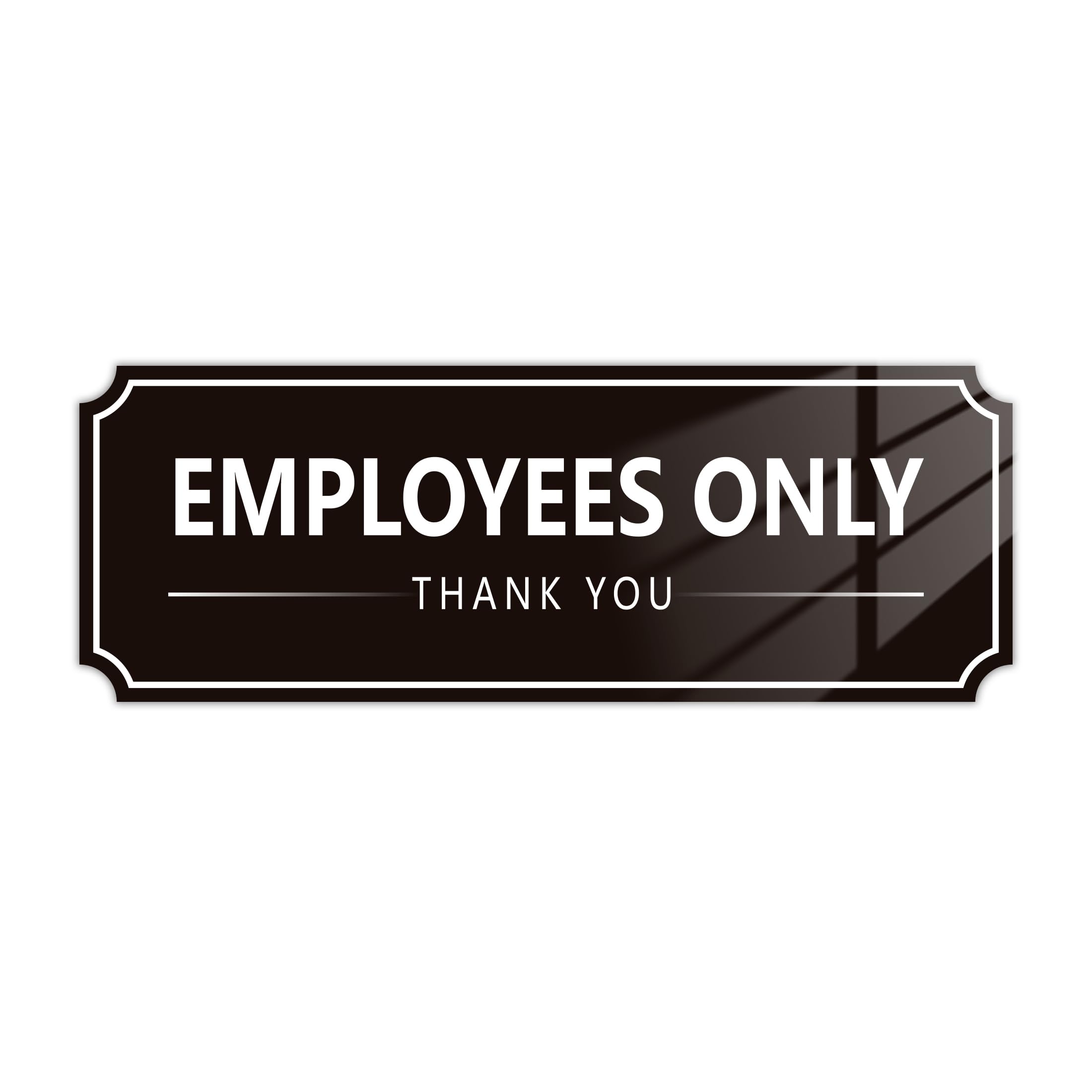 Employees Only Sign Sticker for Door，Self-Adhesive Weatherproof Vinyl Staff Only Door Sign，Employees Only Thank You Decor for House，Business，