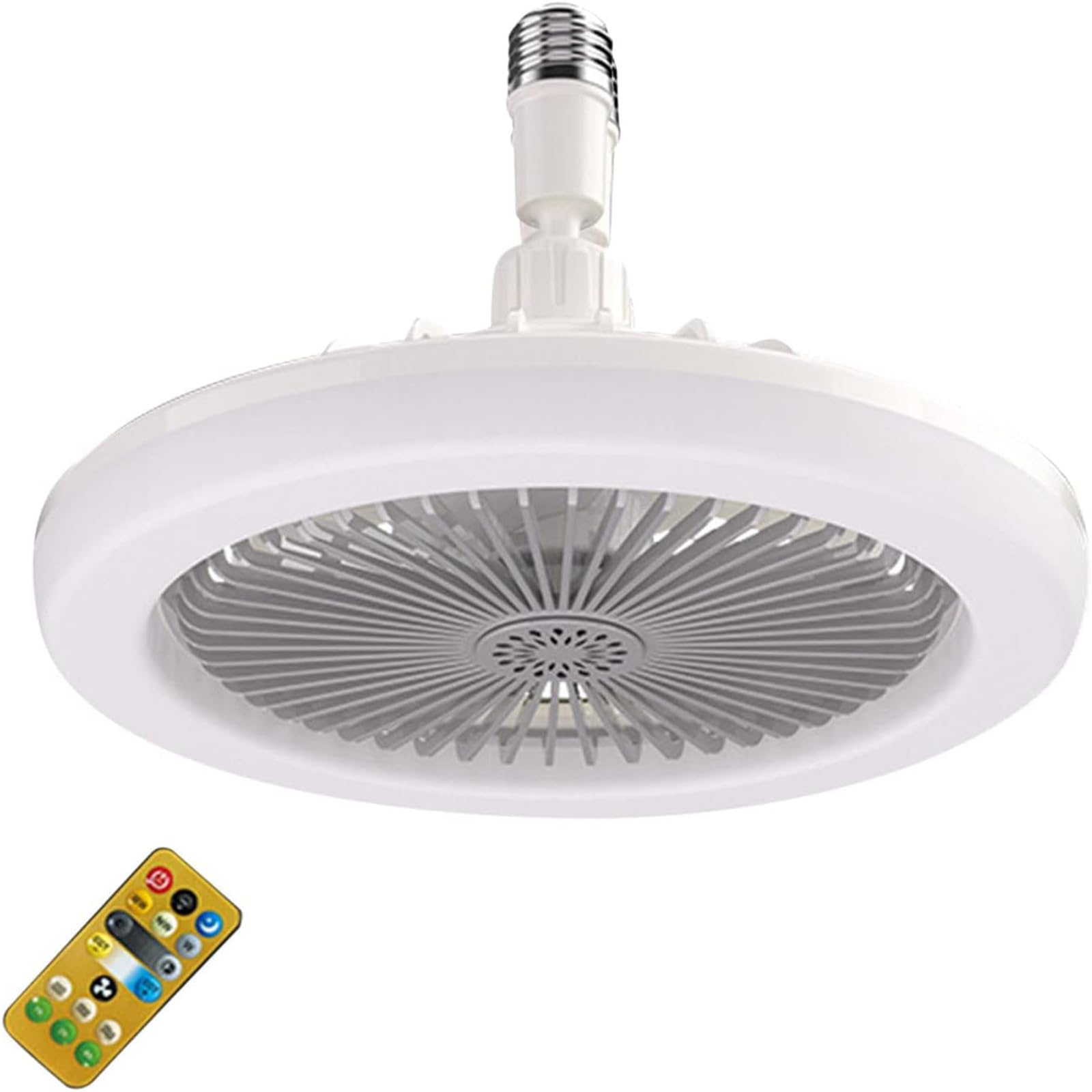 Ceiling Fans with Lights Remote Control, 10 Inch Small Ceiling Fans E27 LED Screw in Light Bulb Fan, 3 Modes Indoor Ceiling Fan for Garage Bedroom Kitchen Bathroom Gazebo Living Room Canopy
