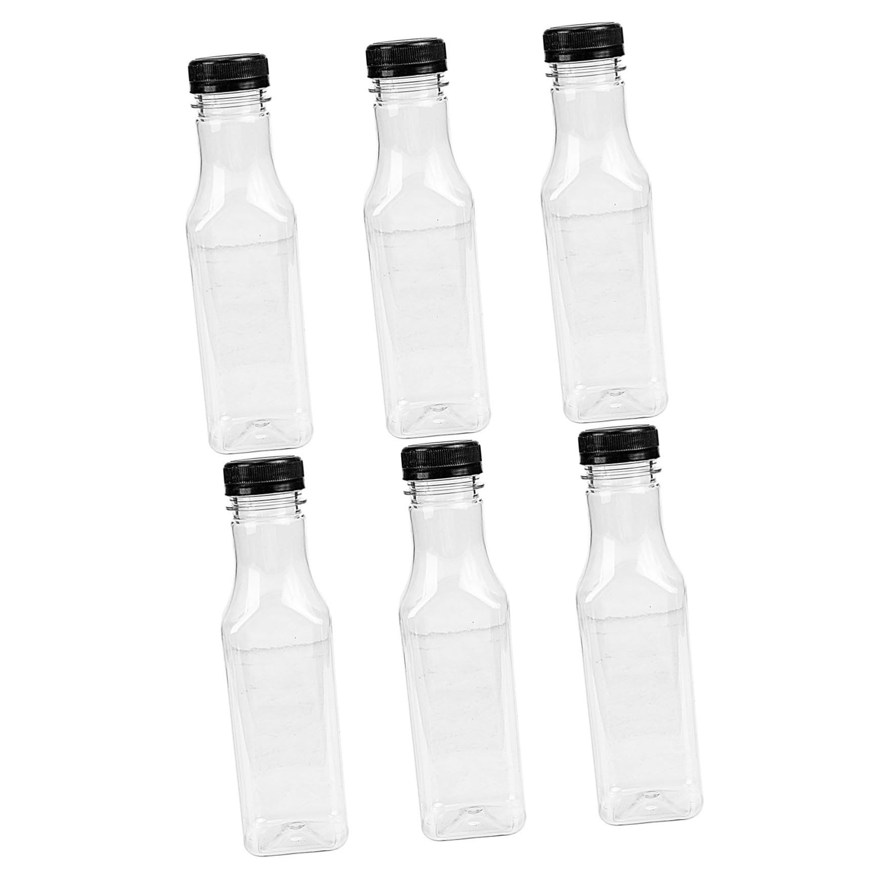 Gatuida 350ml Plastic Beverage Bottles Juice Bottles Caps Thicken Plastic Milk Tea Containers Leakproof Design