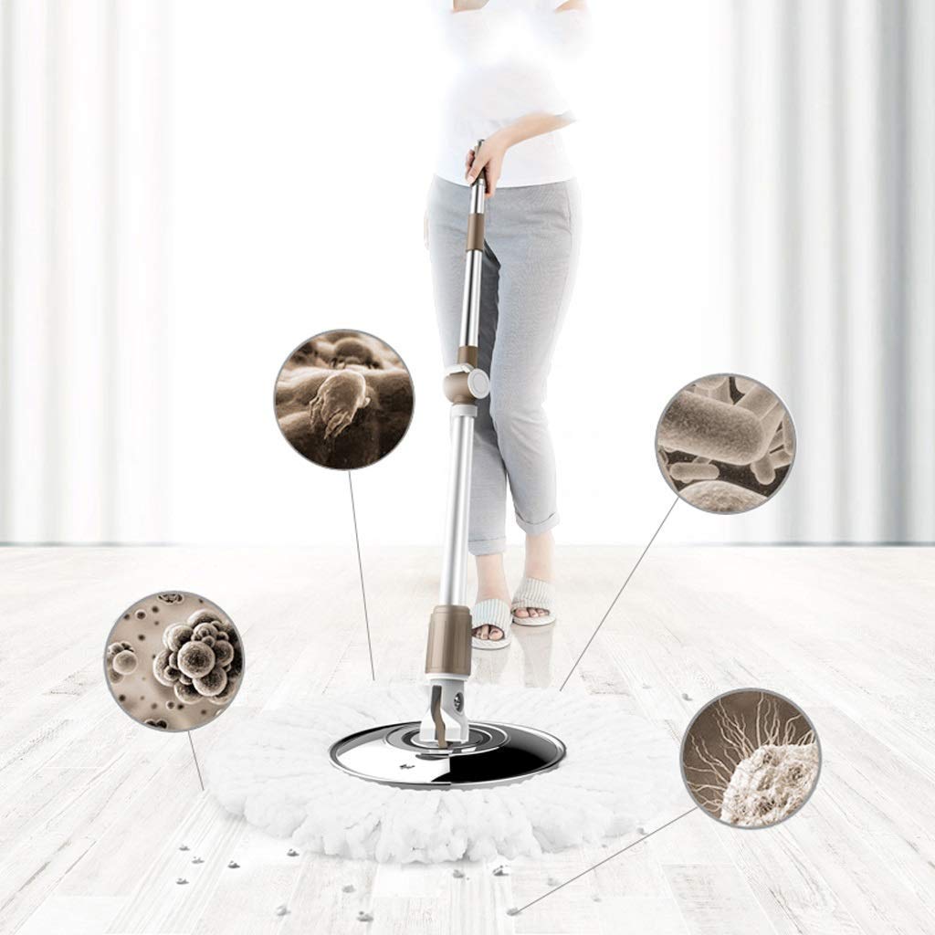 Juego de Limpieza de trapeador y Cubo de Buena absorción de Agua La Cesta de deshidratación se Puede Separar 360 Grados Giratorio de Doble accionamiento Hogar