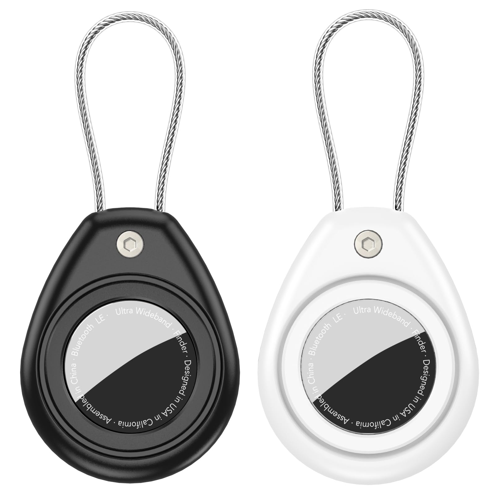 HATALKIN for AirTag Holder for Apple AirTag (1st & 2nd Generation), 2 Pack AirTag Keychain Waterproof Shockproof Air Tag Case with Secure Key Ring for