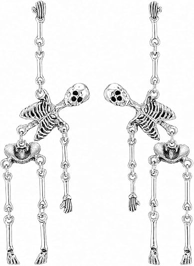 Halloween Gothic Skull Earrings for Skeleton Costume Women