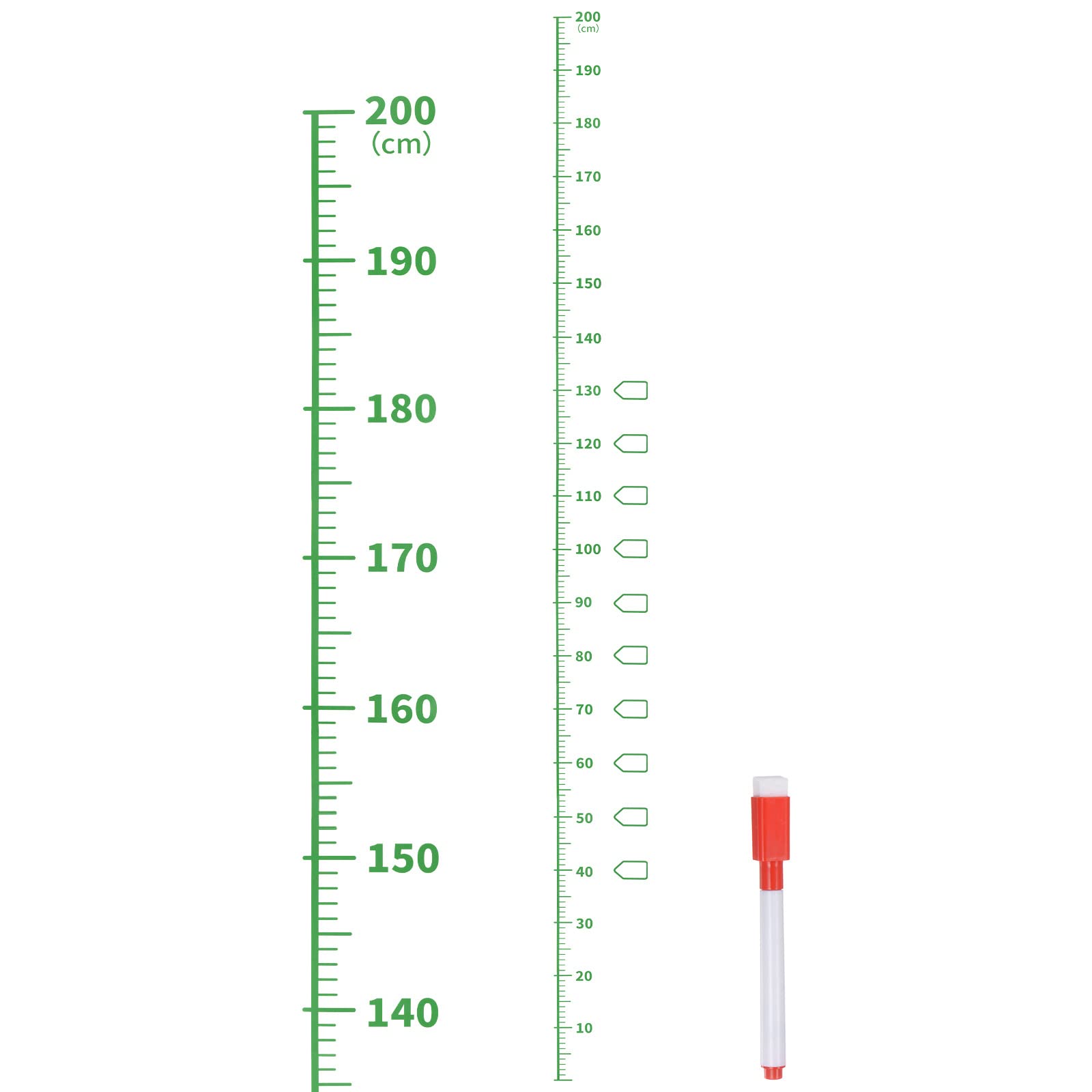 Muiltvoe Growth Chart 200cm Metric Height Chart Ruler Wall Decor with Marker Pen, Black