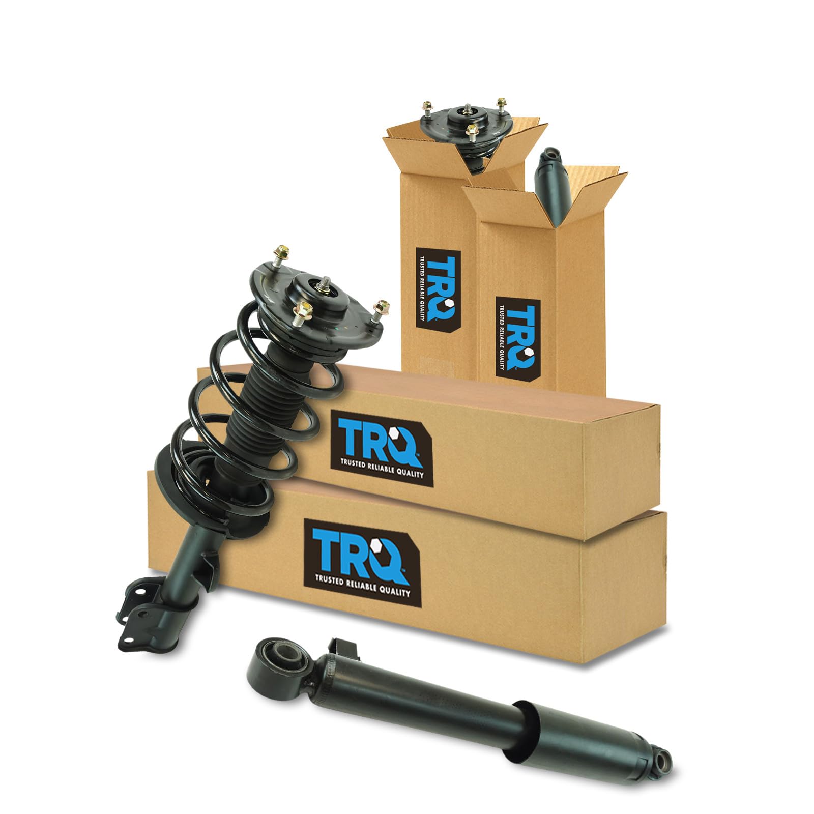 TRQ Front and Rear Complete Strut Assembly &amp; Shock Absorber Kit Complete Strut &amp; Coil Spring Assembly Compatible with 2011-2013 Kia Sorento