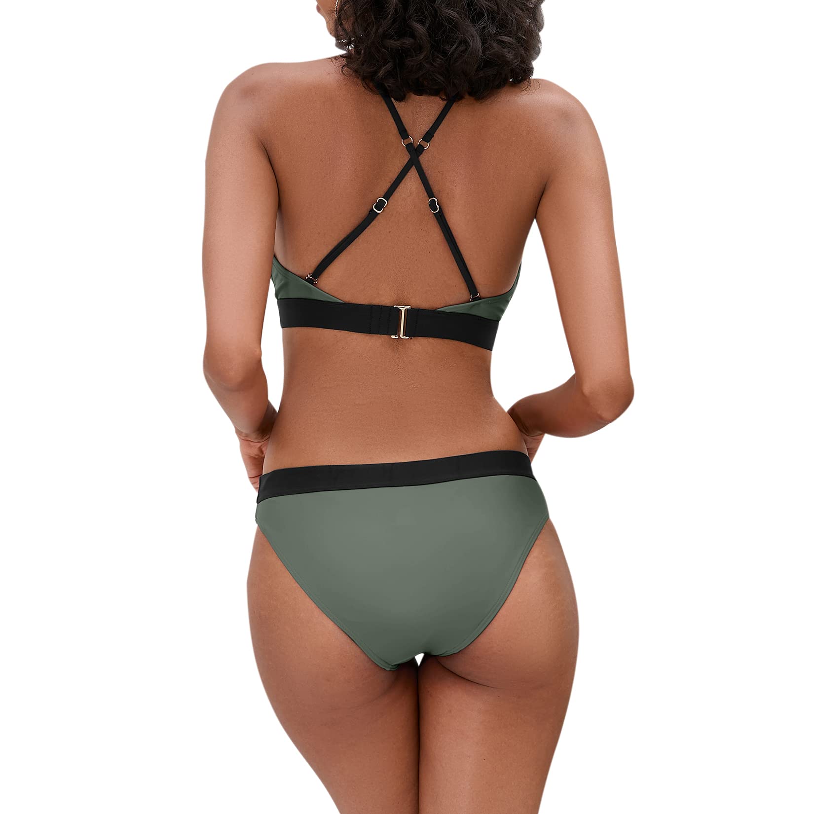 Damen Bikini Set, Triangel, breites Unterbrustband, Bademode, Badeanzug