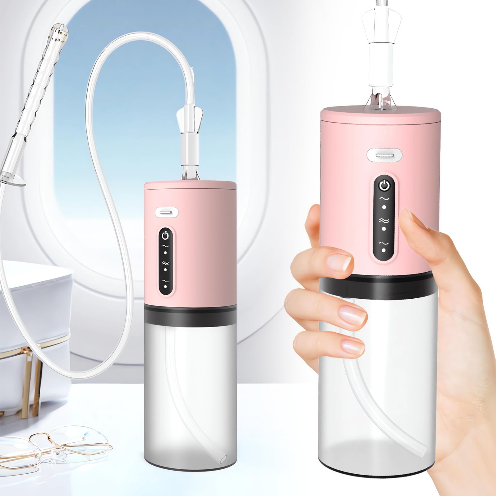 SXOVO Poire à Lavement Intime 280ml Douches Anale et Vaginale Électrique avec Cathéter Extra Long Enema Douchette Intime avec 3 Vitesses de Pulvérisatio pour Colon et Intestins
