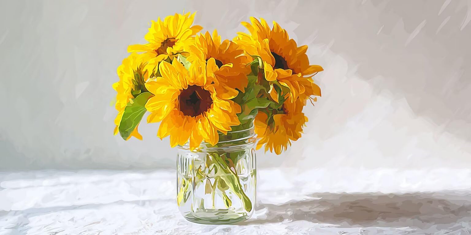 Pintar por Numeros Adultos, JarróN Girasol, 70x90cm 7JGWX-227