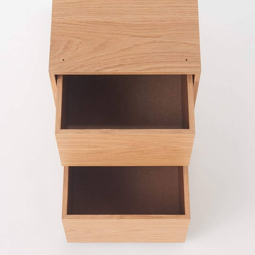 無印良品 木製収納ケース・引出式・２段・ワイド・オーク材 木製収納ケース・引出式・2段・ワイド・オーク材 | 無印良品