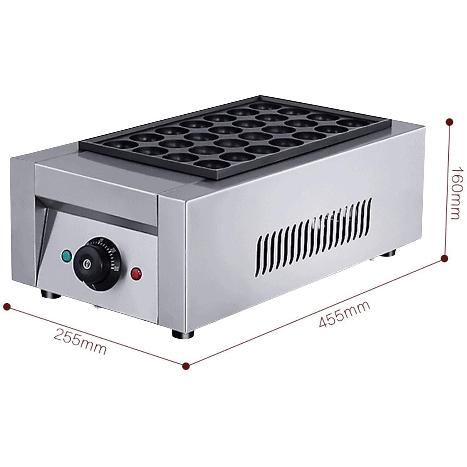 Macchina elettrica per takoyaki con 28 stampi antiaderenti per polpette di polpo, polpette di pesce, cake pops, pancake, polpette di carne, uova fritte e bistecca