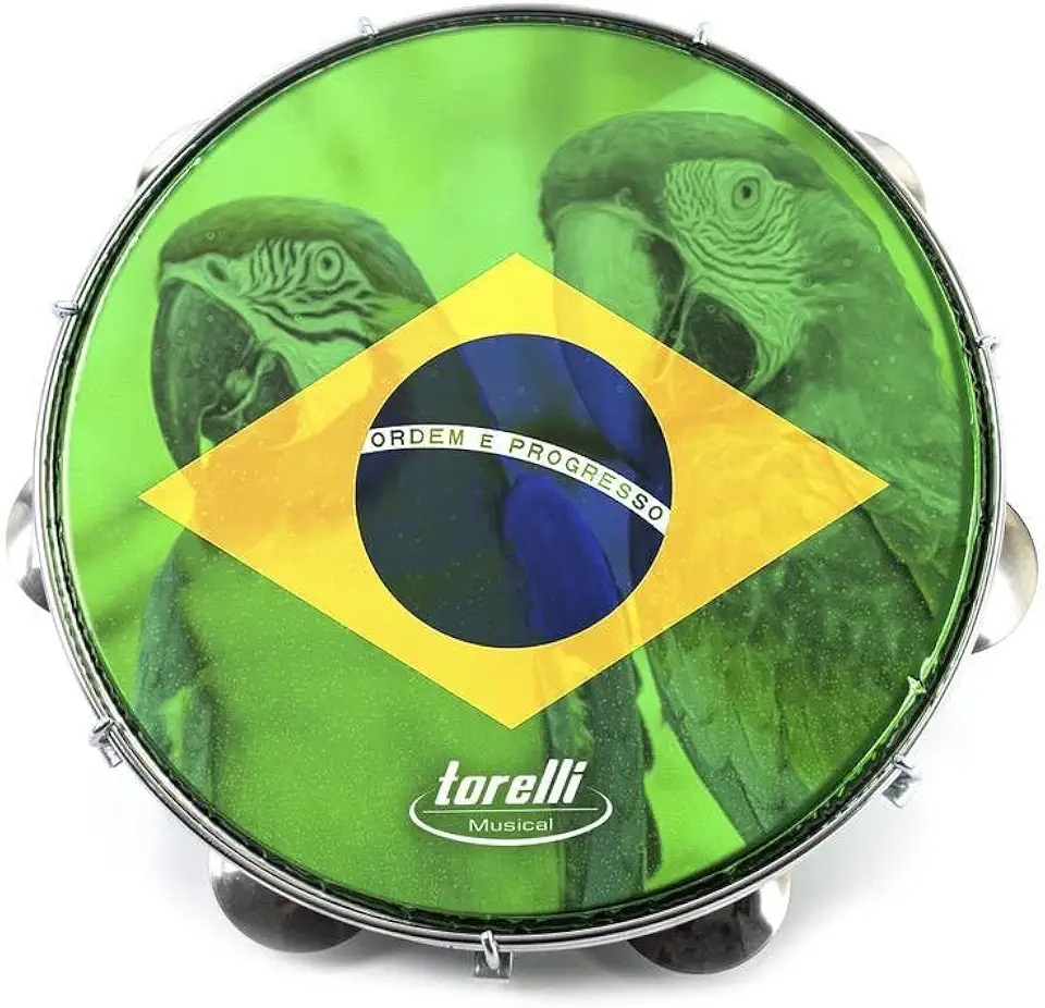 PANDEIRO BRASIL ARARA 10'' - CORPO VERDE