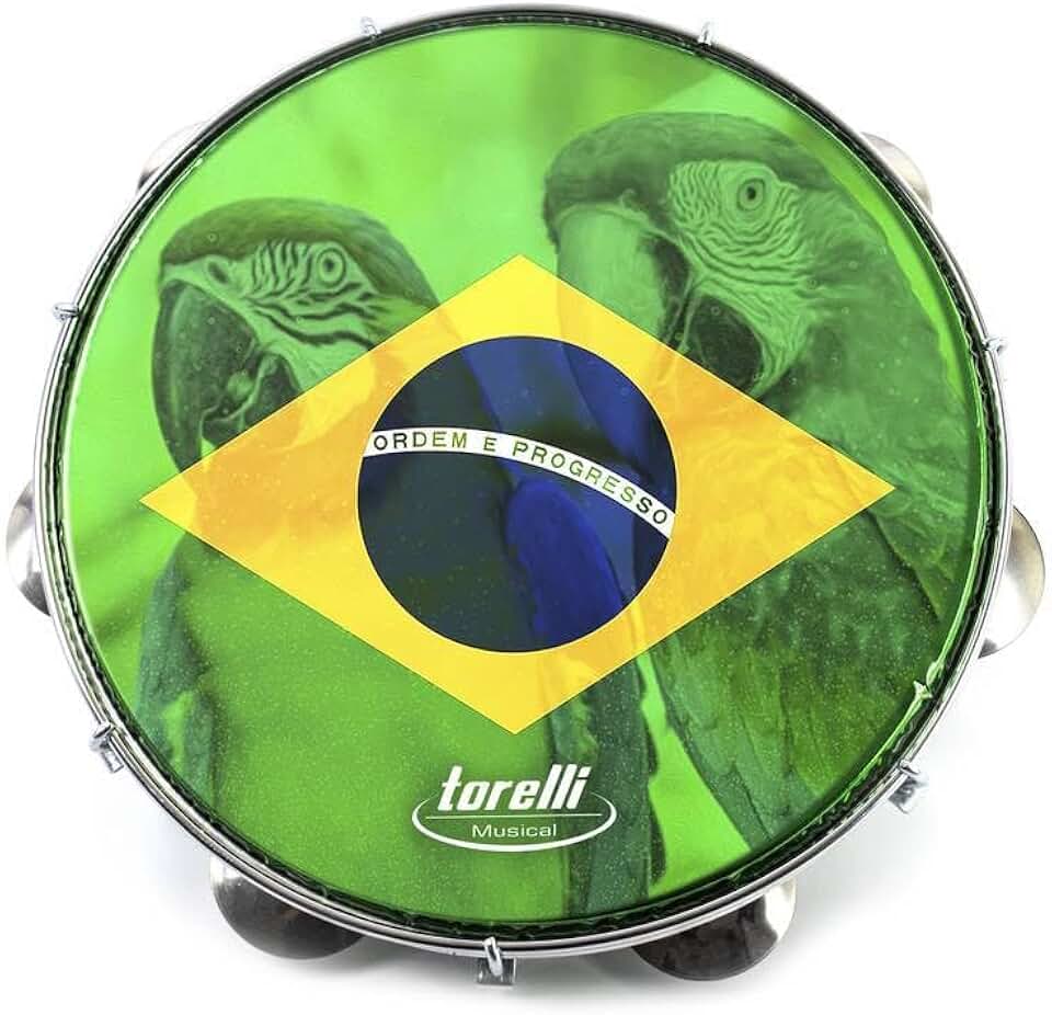 PANDEIRO BRASIL ARARA 10'' - CORPO VERDE