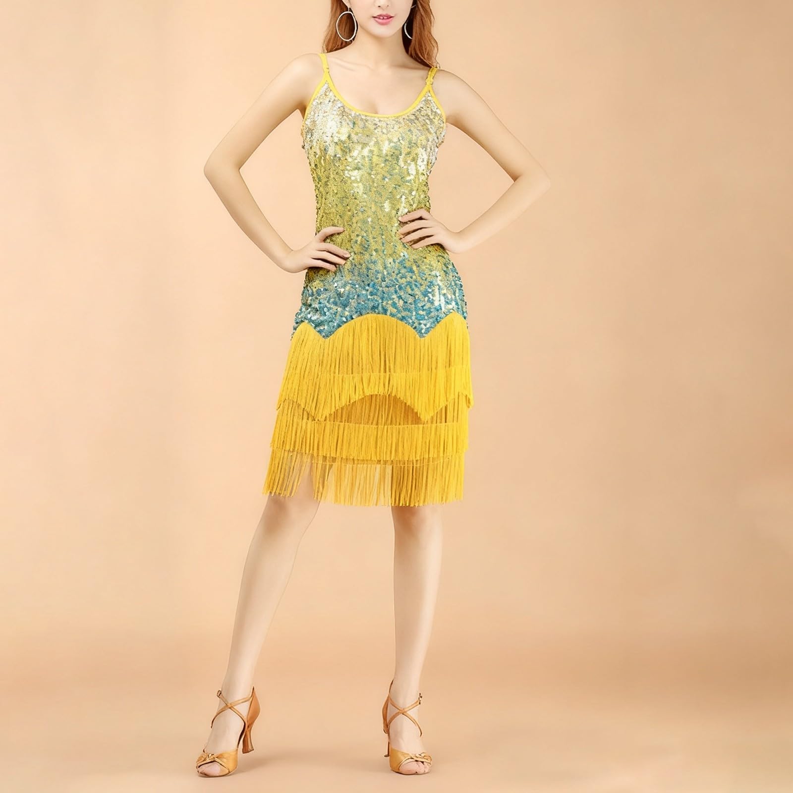 Patinage Artistique Robe Charleston Femme Vetement Danse Justaucorps Soiree Latine Deguisement Cabaret Tenue Chic Disco Et Elegant Cocktail Déguisement