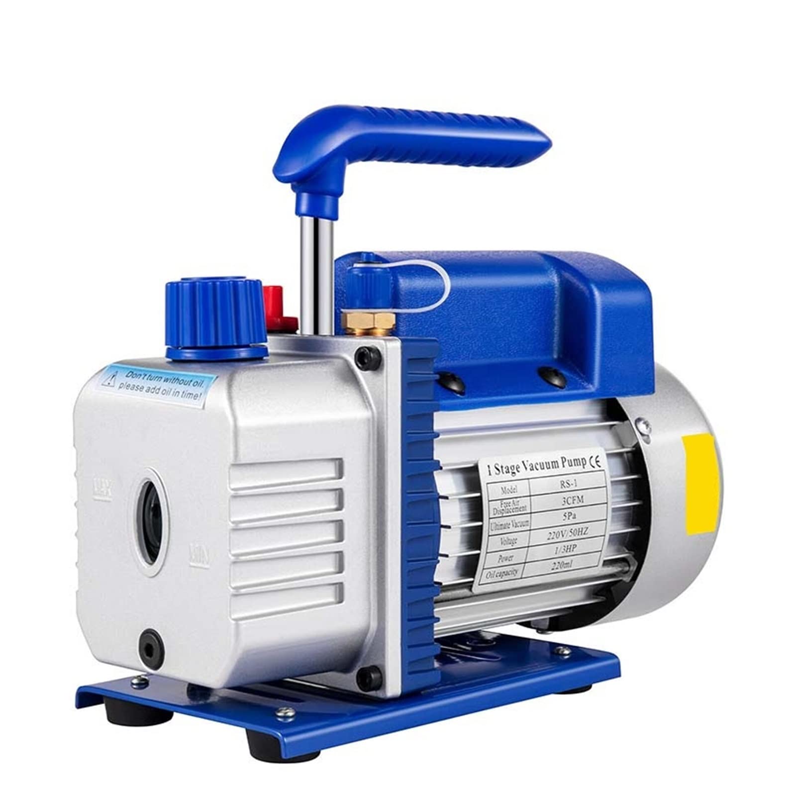 Bomba de vacío de paleta rotativa refrigerante 3CFM 1/3HP, bomba de evacuación de vacío A/C, bomba de vacío de aire eléctrica británica, sistemas de refrigeración
