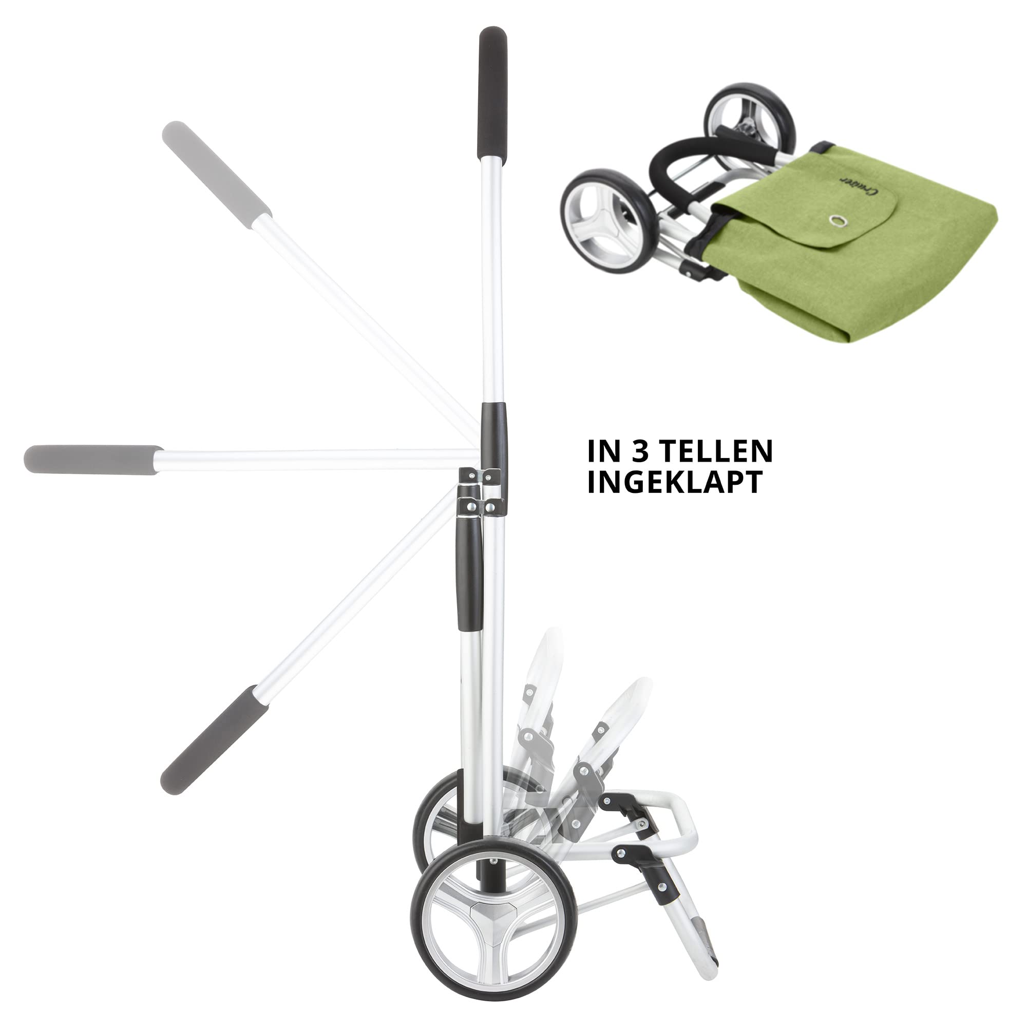 Cruiser Pliable Chariot de Course 45L Caddie à 2 Roues Vert