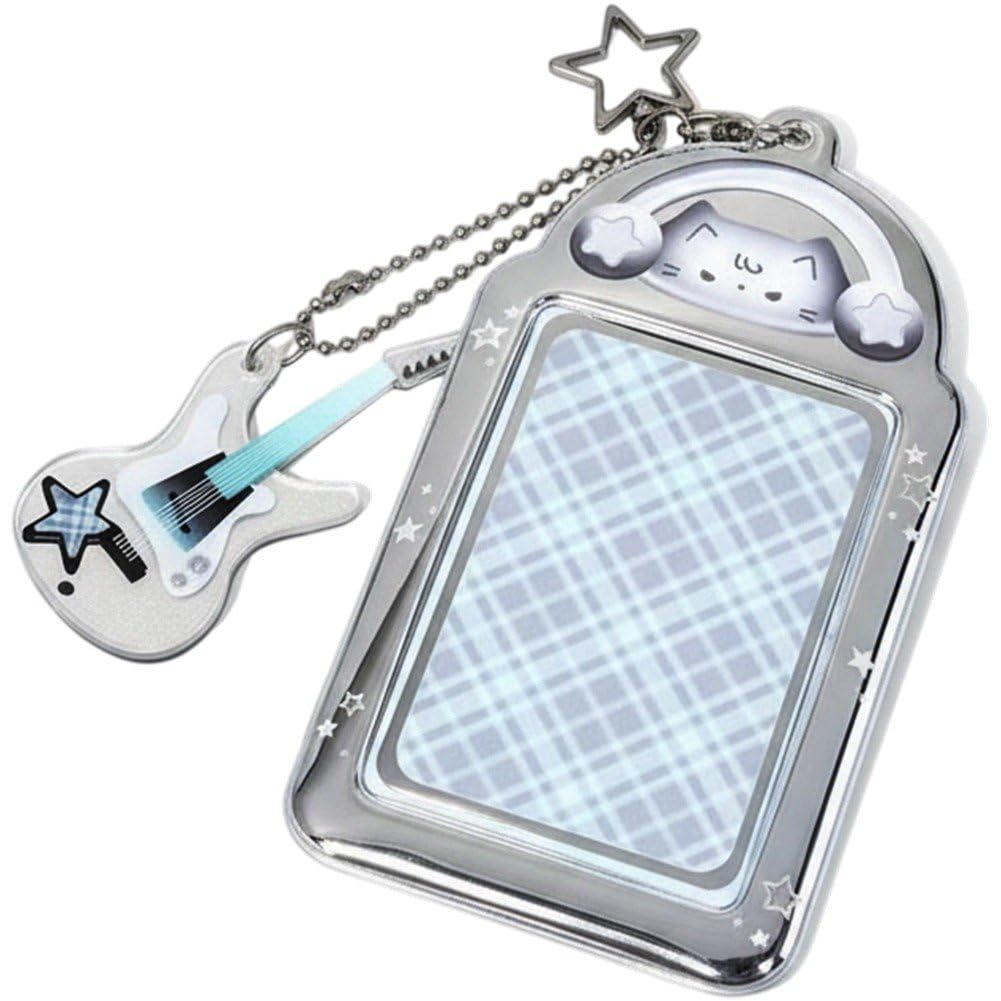 Brxmpn Photocard Holder, Photocard Display Frame Clear Pc Holder with Keychain, Cute Cat Rabbit Photocards Holder for Bus Card Photo Protector