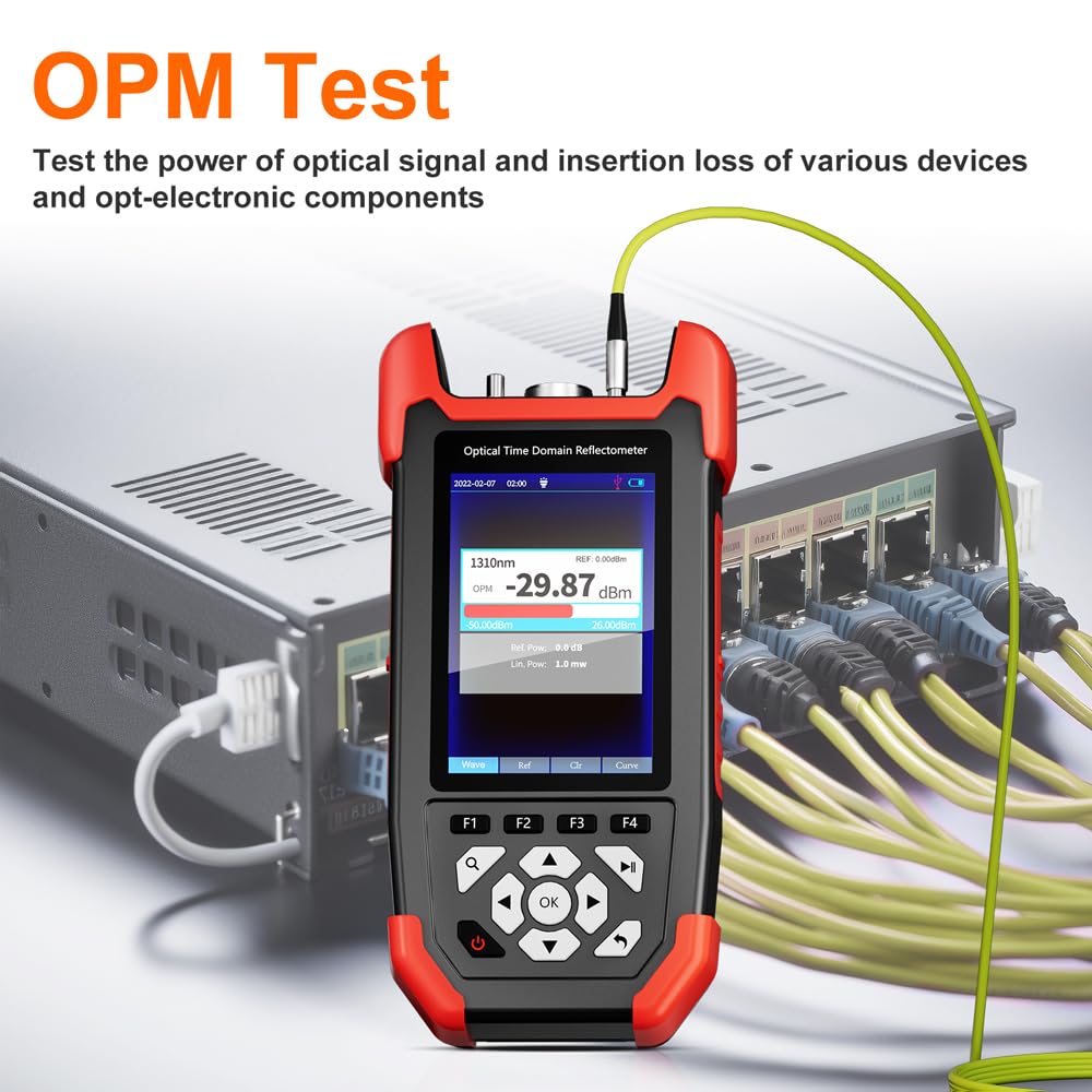 Probador de fibra óptica Mini OTDR, reflectómetro, OPM, VFL, OLS, probador Cable Ethernet