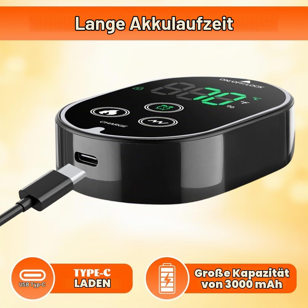Fussmassagegerät Elektrisch,3-In-1-Fußmassager,2 Stück Foot Massager Kabellos,Portable Cordless Ankle Massagers, 6 Heizstufen＆3 Vibration, Timer für Schmerzlinderung und Tiefenentspannung