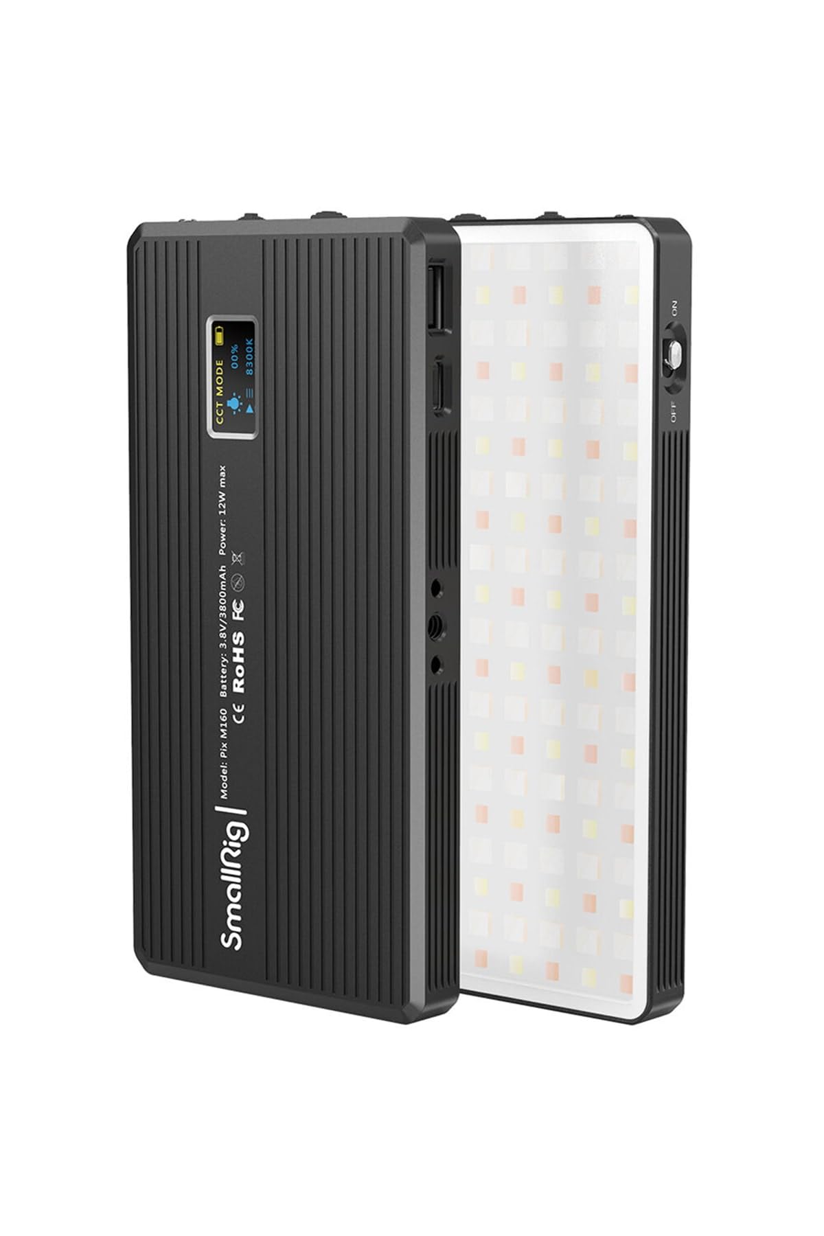 SMALLRIG M160 Luz LED Cámara RGB Video LED Light 160pcs LED Beads CRI95 2500K-8500K Brillo Ajustable, con Rejilla de Panal de Abeja y Difusor de Silicona - 3157