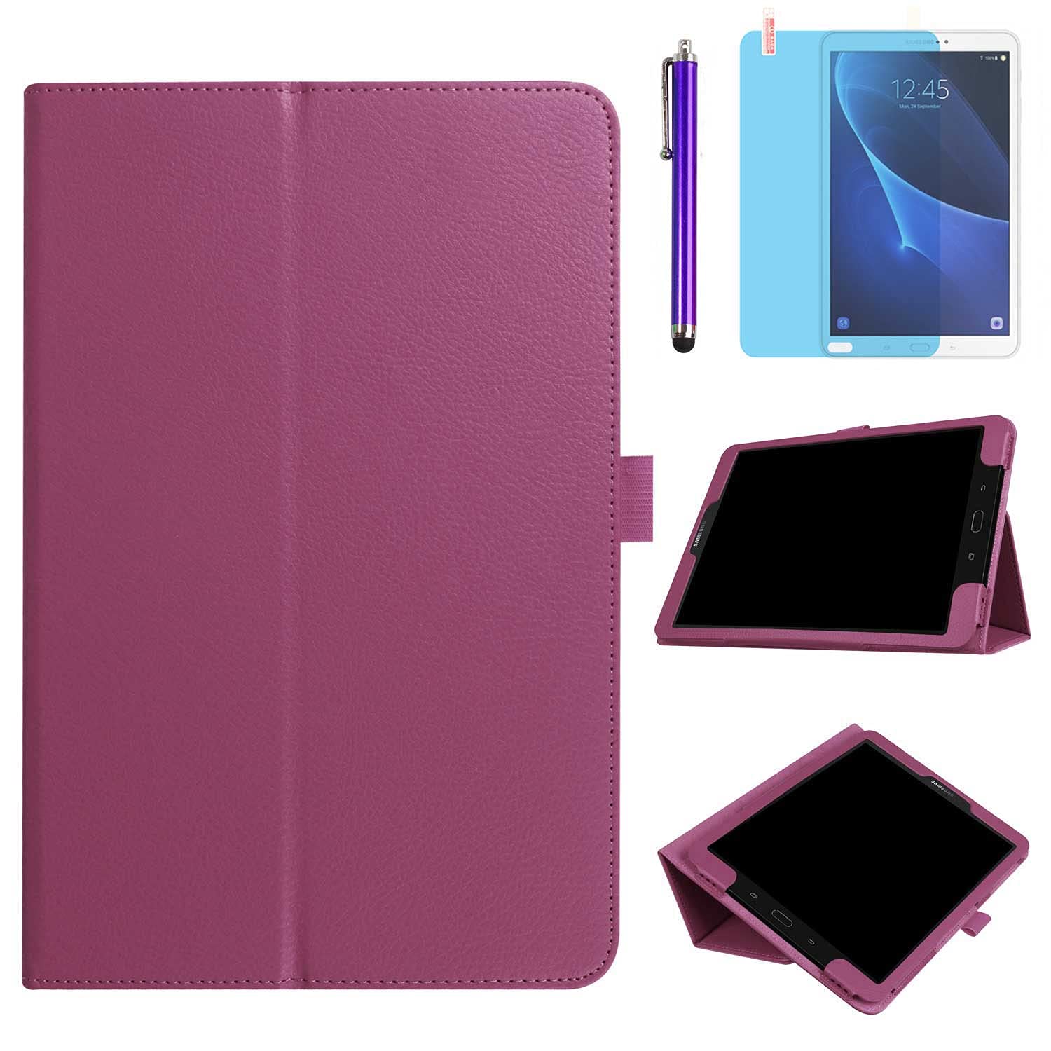 Case for Samsung Galaxy Tab E 9.6 inch 2015 (SM-T560 T561 T565 SM-T567V), Slim Leather Folding Stand Full Protective Cover Case,with Stylus Pen,Screen