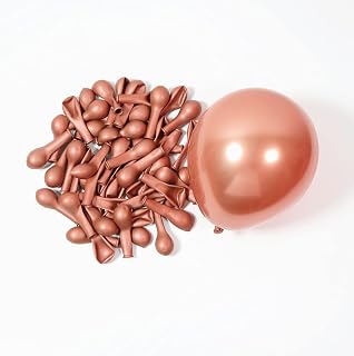 Metallic Rose Gold Balloons 5 Inch 100 Pack, JOGAMS Rose Gold Chrome Balloons for Birthday Party Wedding Baby Shower Festival Anniversary Decorations