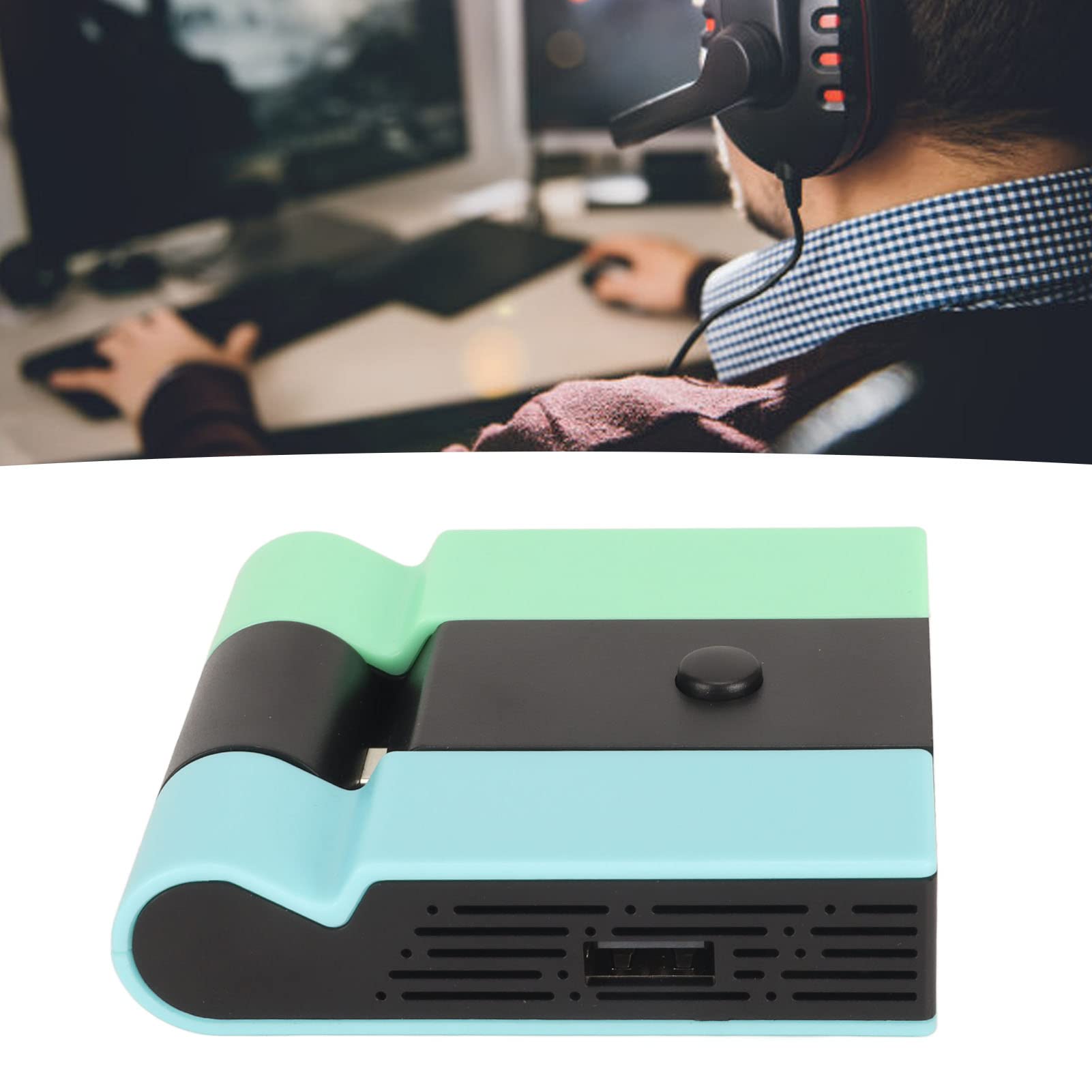 Dock TV, Docking Station TV 5 in 1 Multifunzione Pieghevole 45 W USB C per Accessori di Gioco (Blu verde)