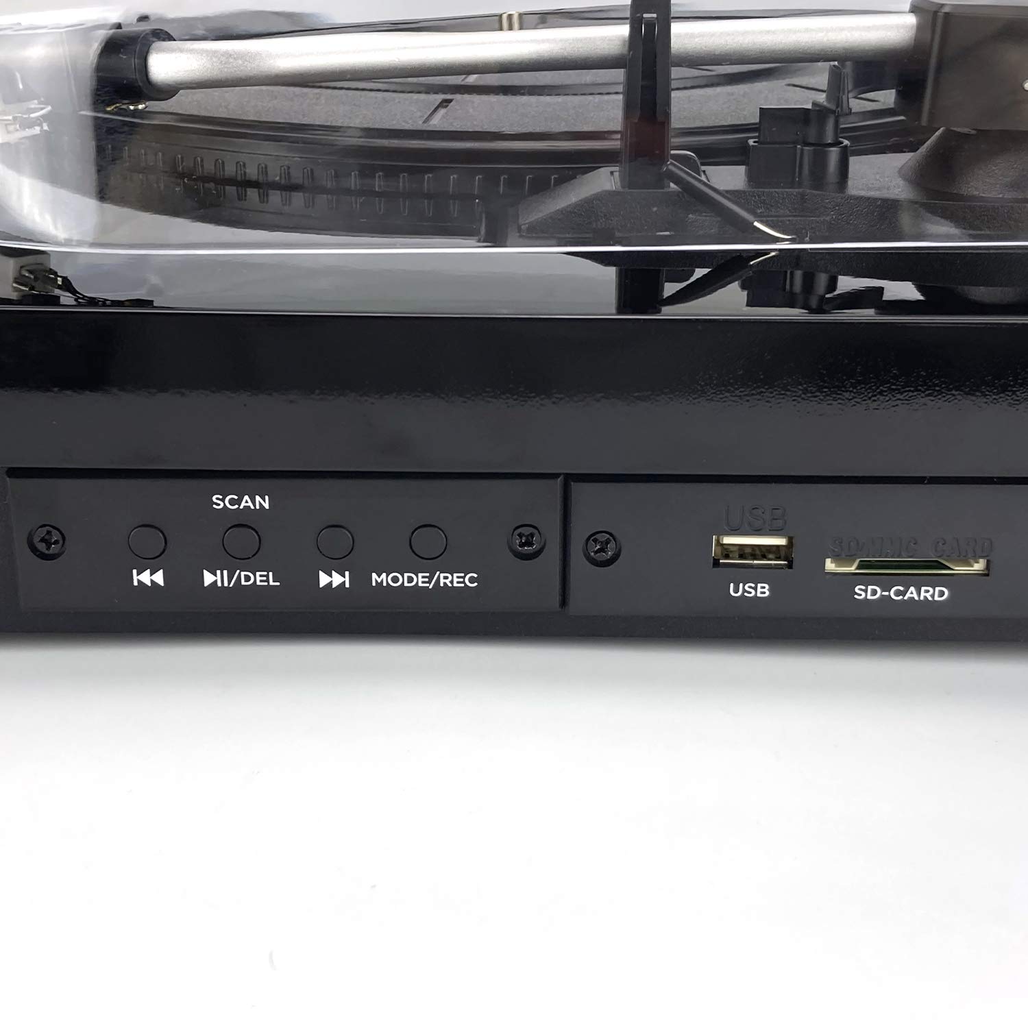 Aiwa GBTUR-120BKMKII: Tocadiscos Bluetooth con Encoding, 3 velocidades, Radio FM, USB y SD. Conversión directa de Vinilo a Digital. Color: Negro