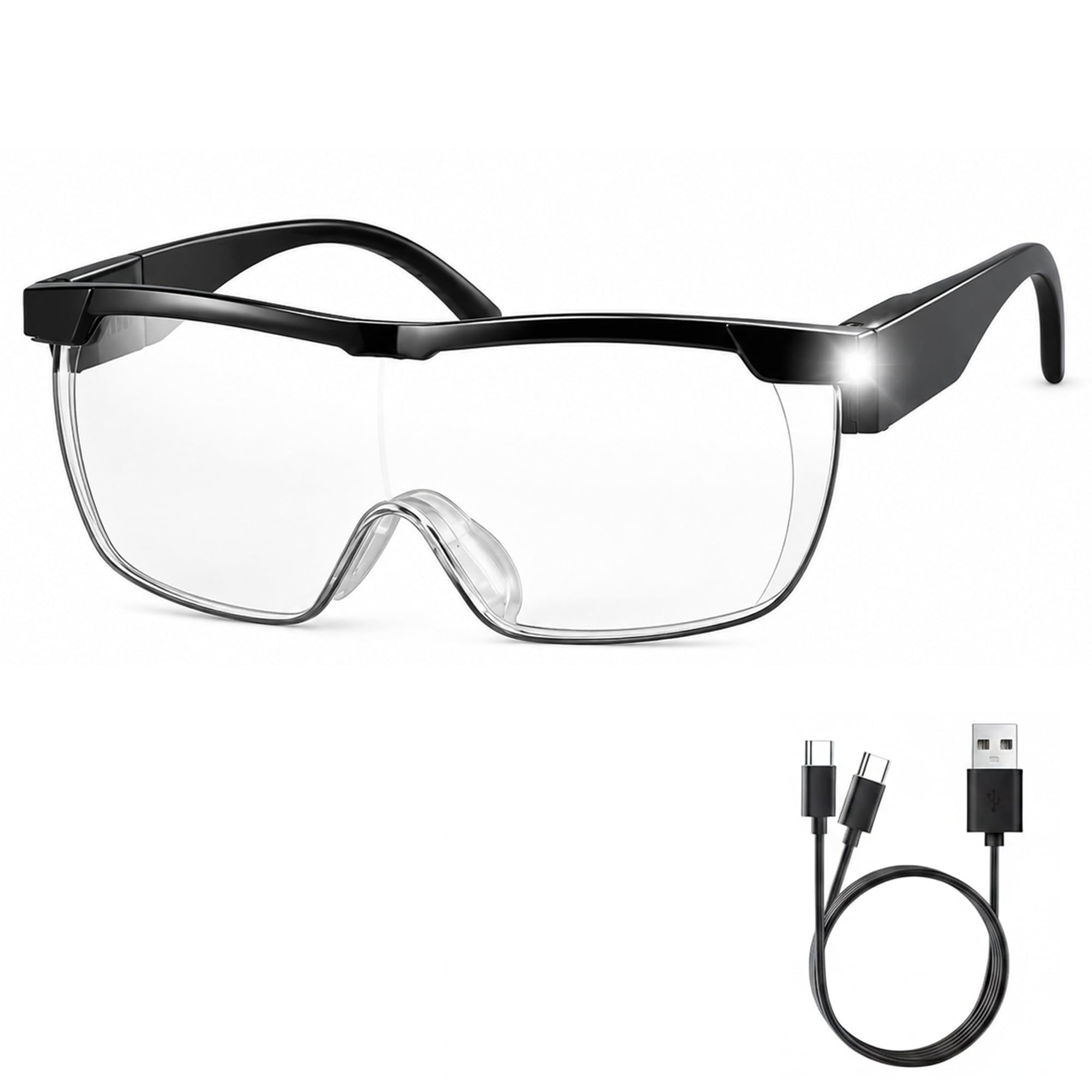300% Magnifying Glasses with Light Magnification Glasses LED Lighted