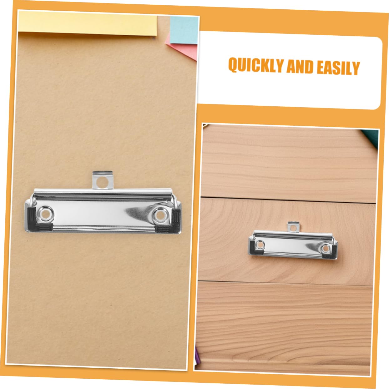 DOITOOL 50 piezas Clips de Metal para Portapapeles de Sujetapapeles de Oficina con Diseño Montable y Pies de Accesorios para y Papelería