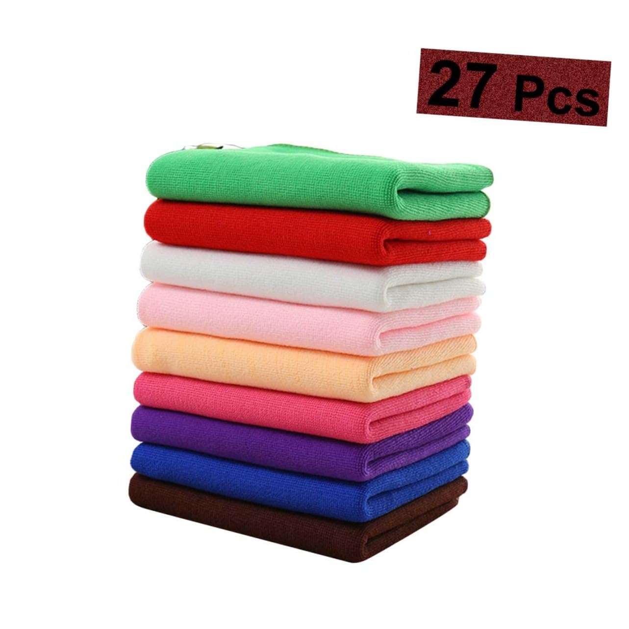27pezzi Tappeto in Microfibra Per Autolavaggio Da Panni Per Asciugatura Auto Asciugamani in Microfibra Per Lucidatura e Pulizia Blu Verde Caffè Rosa Scuro Rosa Giallo Bianco