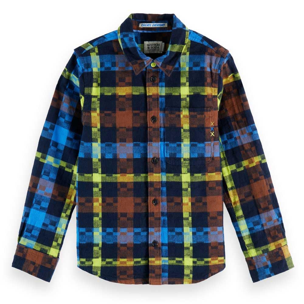 Scotch & Soda Flannel Checked Long Sleeve Shirt 14 Years Multicolor