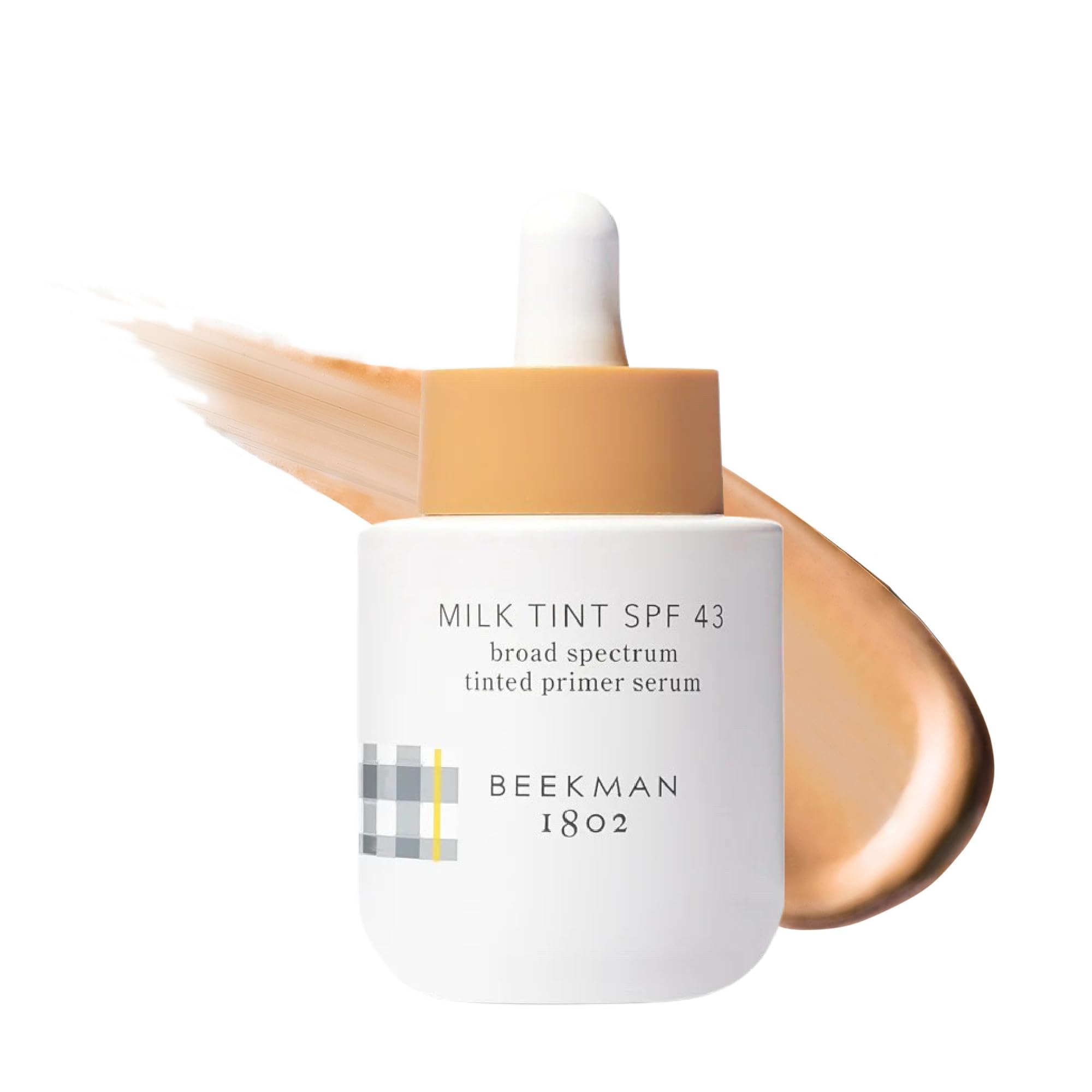 Beekman 1802 Milk Tint Face Primer with SPF 43, Tan - Oxybenzone Free - 1 oz - Tinted Mineral SPF, Makeup Primer & Moisturizer - Blends Seamlessly -