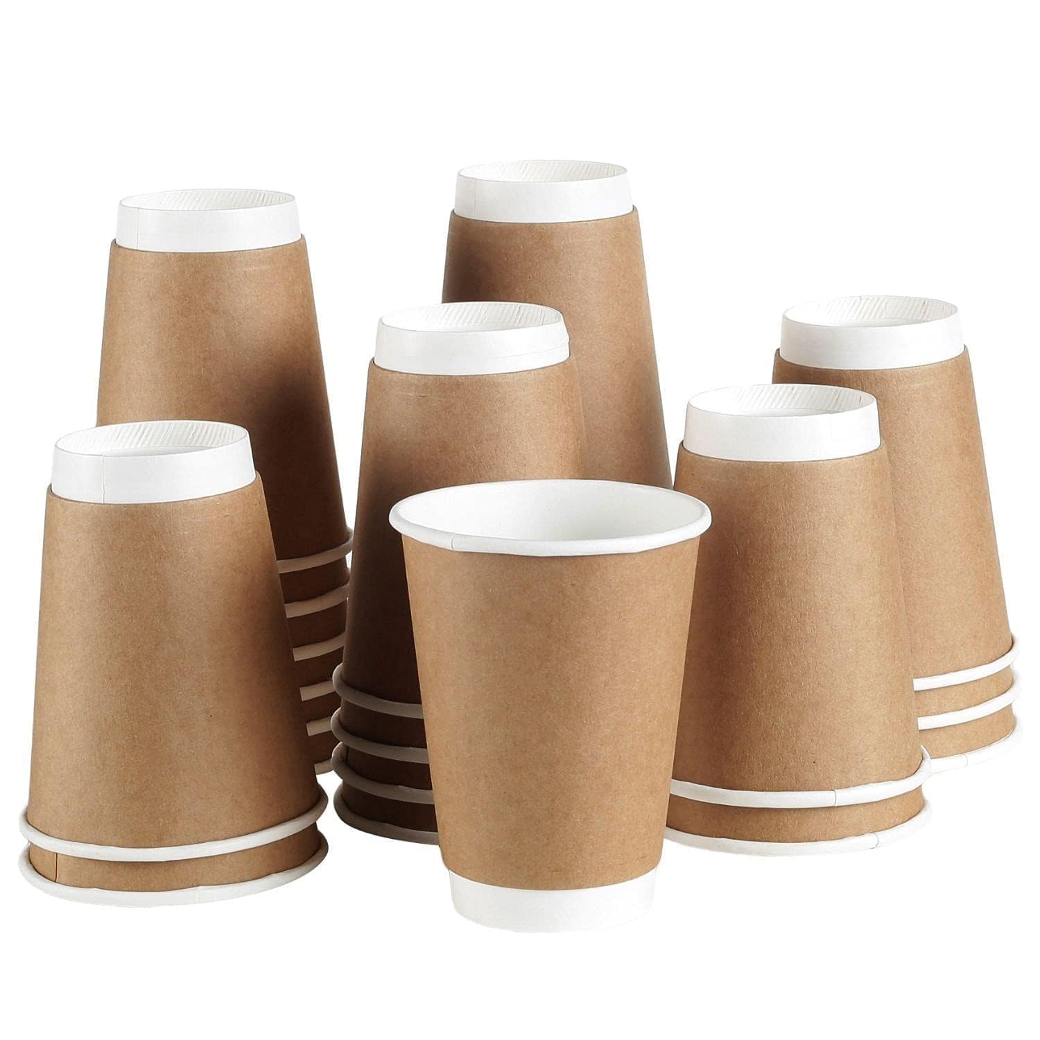 Khaana Packaging Disposable Double Wall Paper Cup, 8 oz 260 ML - Set of 25 Paper Cups - Eco-Friendly Hot & Cold Cups, Biodegradable, Perfect for Parties, Events & Everyday Use - Paper Cups Disposable