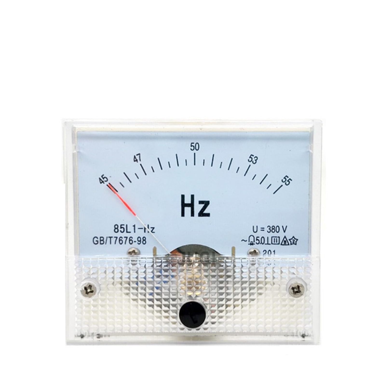 85L1-HZ Type de pointeur carré AC 100/220 V/380 V panneau analogique compteur de fréquence testeur jauge indicateur 45-55Hz 65x65mm 1 pièces(220V)