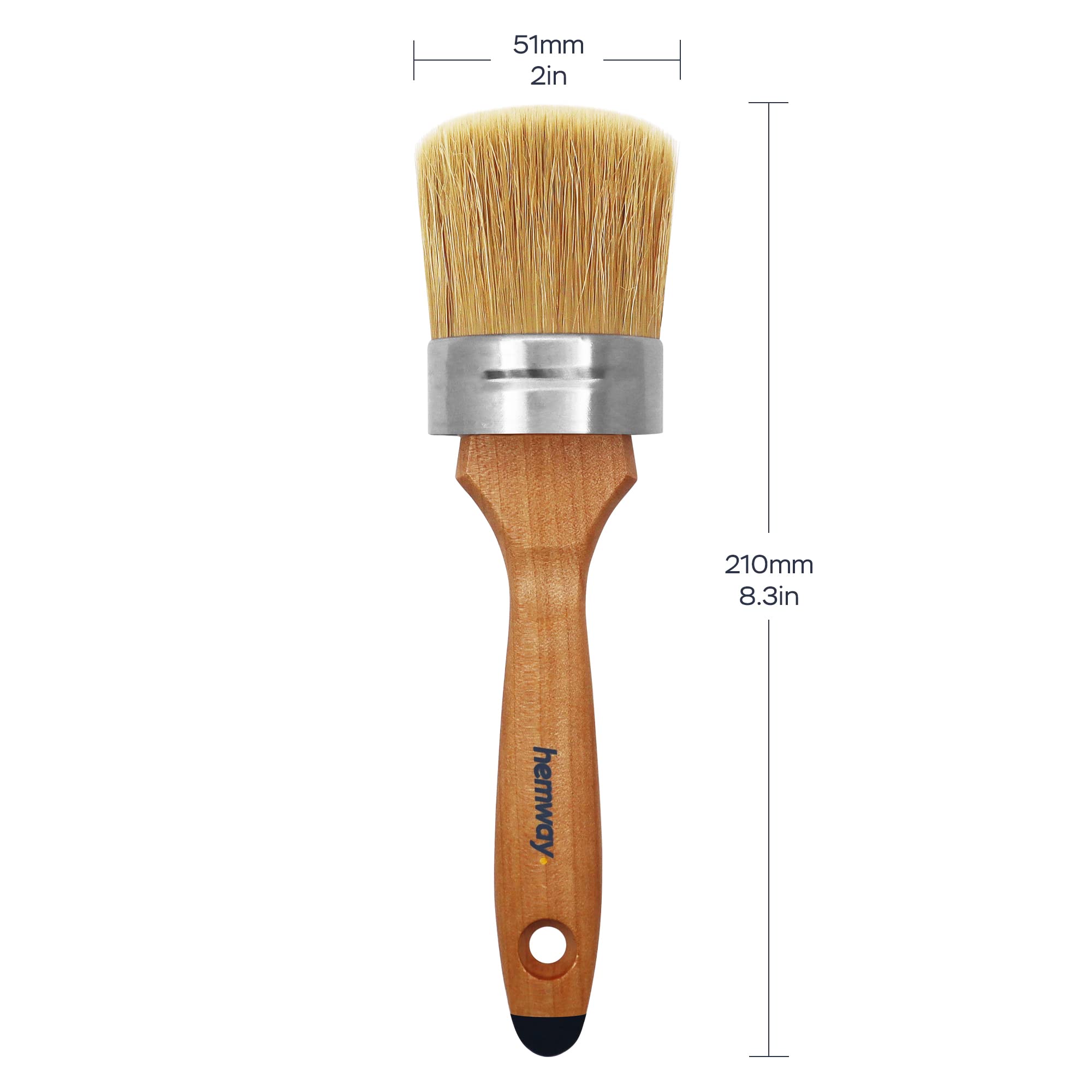 Hemway Premium Chalk & Wax Paint Brush Set – 2 Oval Brushes, For Furniture, Walls, Floors, Shabby Chic DIY