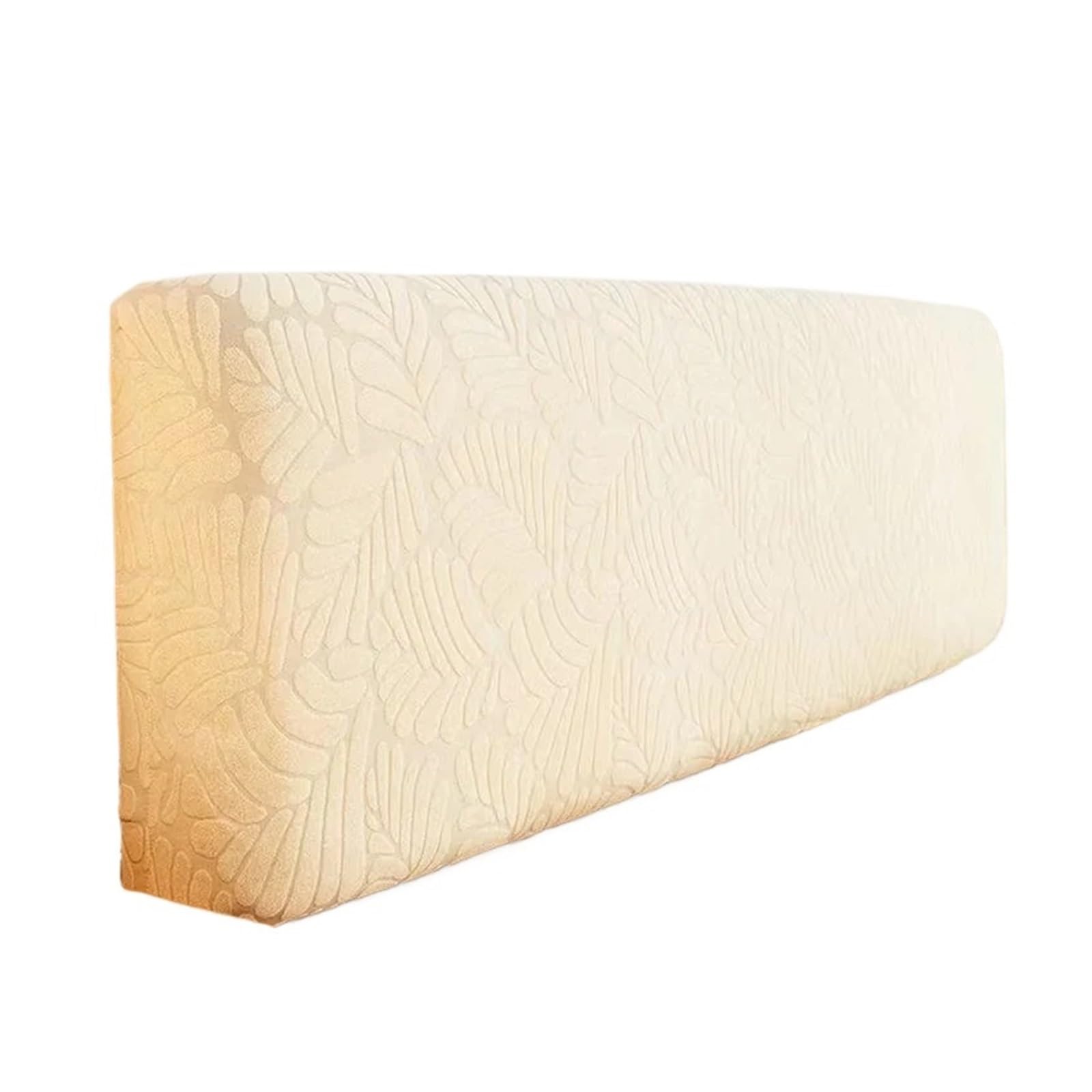 LUYSGBXR Headboard Covers Jacquard Leaves Bed Head Covers Thicken Elastic Headboard Cover Bedhead Back Protection For Home Hotel Room(A beige,120cm)