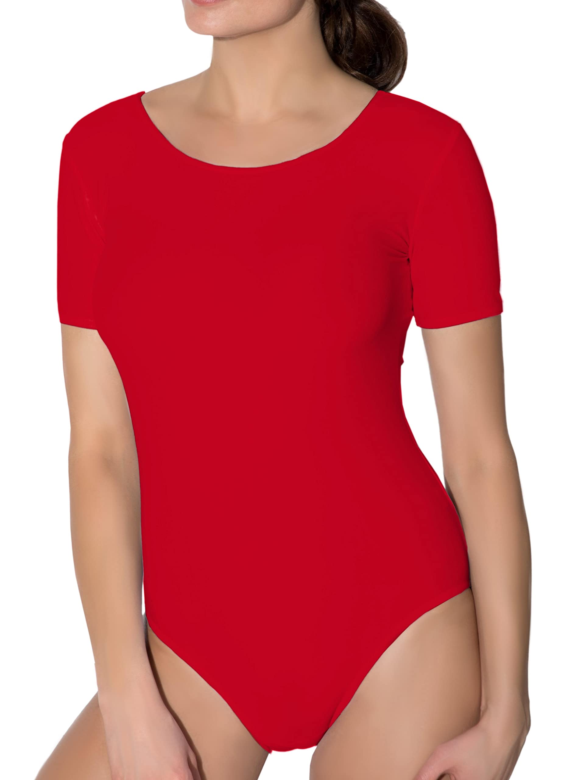 Aquarti Justaucorps de Gymnastique à Manches Courtes Femme Danse Classique Leotard
