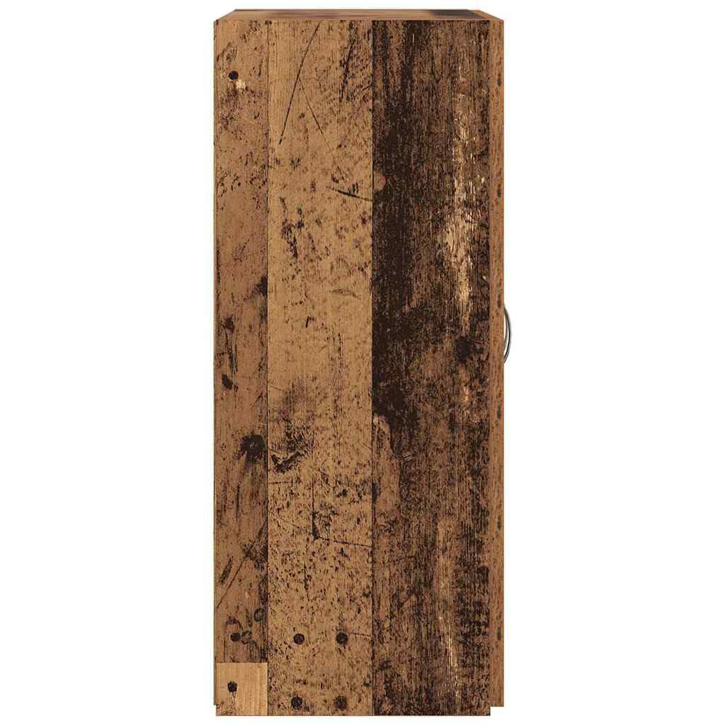 Homogen Büroschrank mit Regal Schwarz Eichen-Optik aus Holzwerkstoff 70 x 32 x 77,5 cm mit 2 Scharniertüren und Bogen-Griffen für effiziente Büroorganisation und langlebige Aufbewahrung