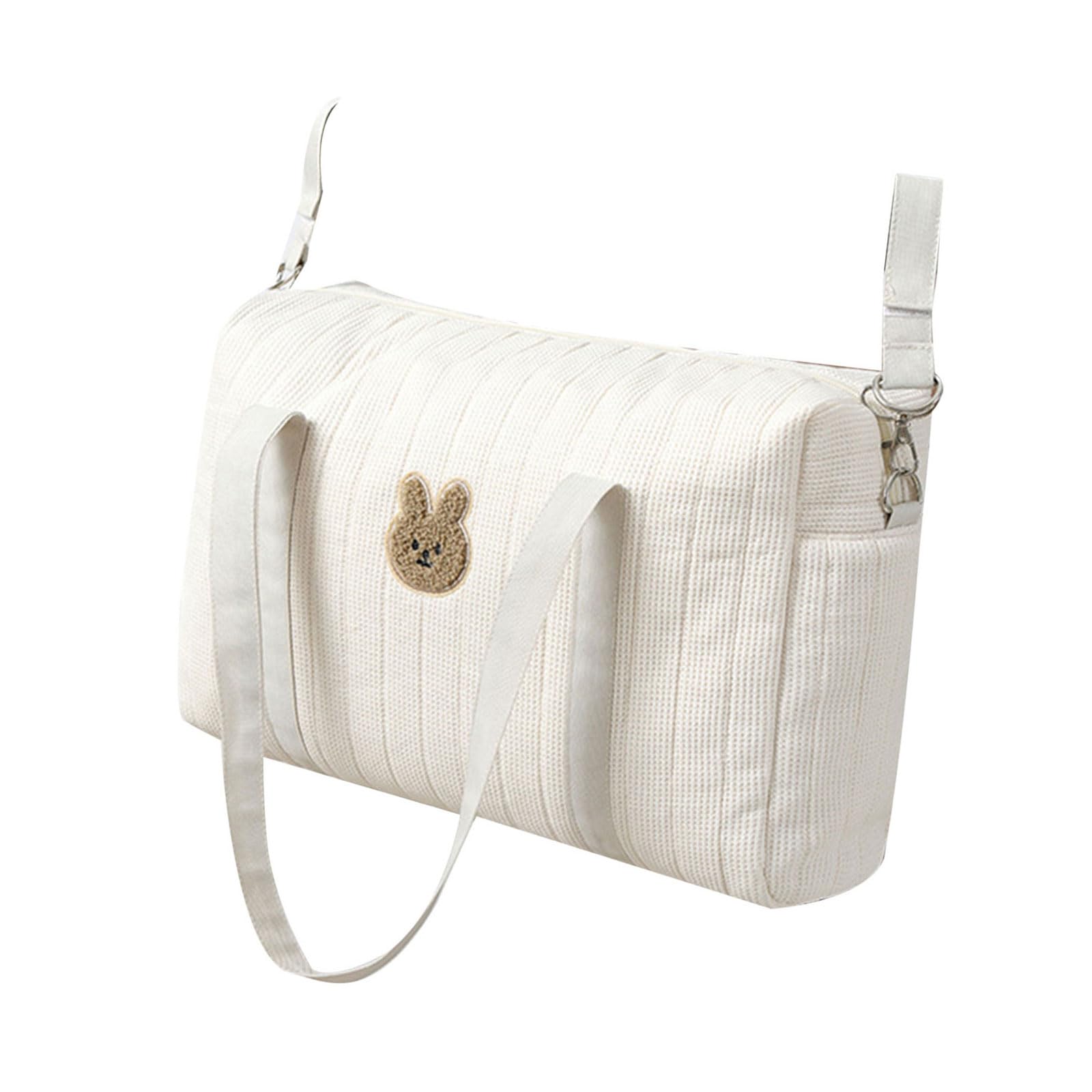 Borsa per pannolini per bambini di grande capacità, con design raffinato ricamato, accessorio da viaggio per bambini