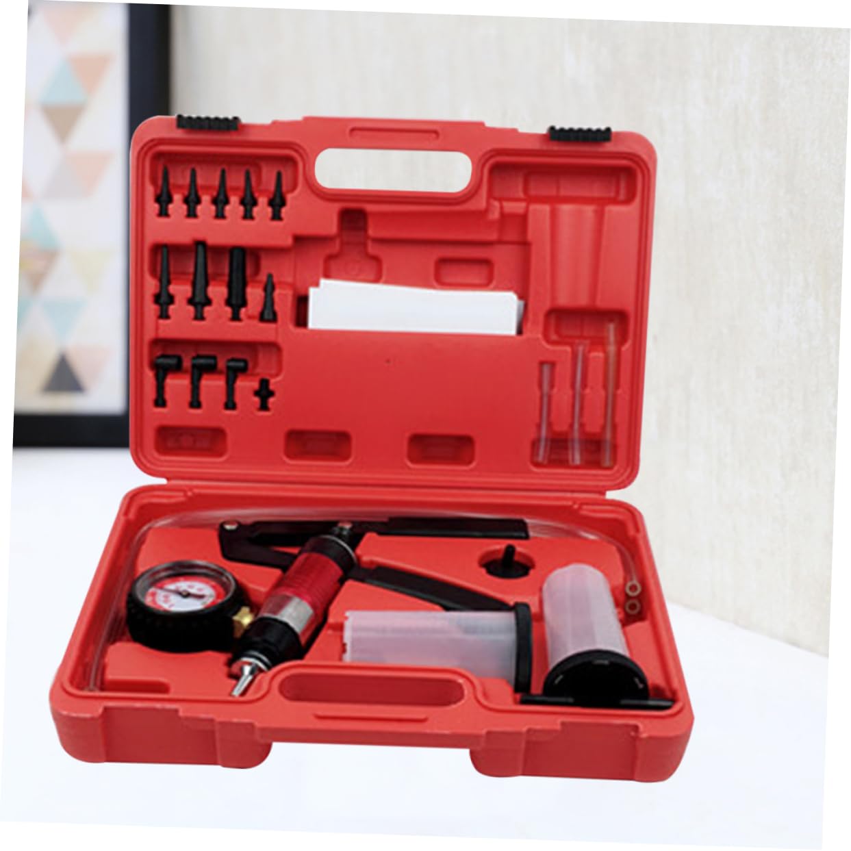 ULTECHNOVO Kit de Bomba de Vacío Manual para Sangrado de Extractor Adaptadores Herramienta Vacío para Vehículos