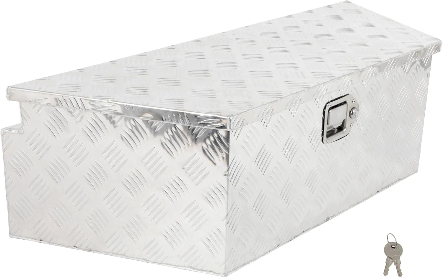 39 inch Aluminum Truck Bed Storage Tool Box Trailer Tongue Box Silver for Pickup Truck Bed RV