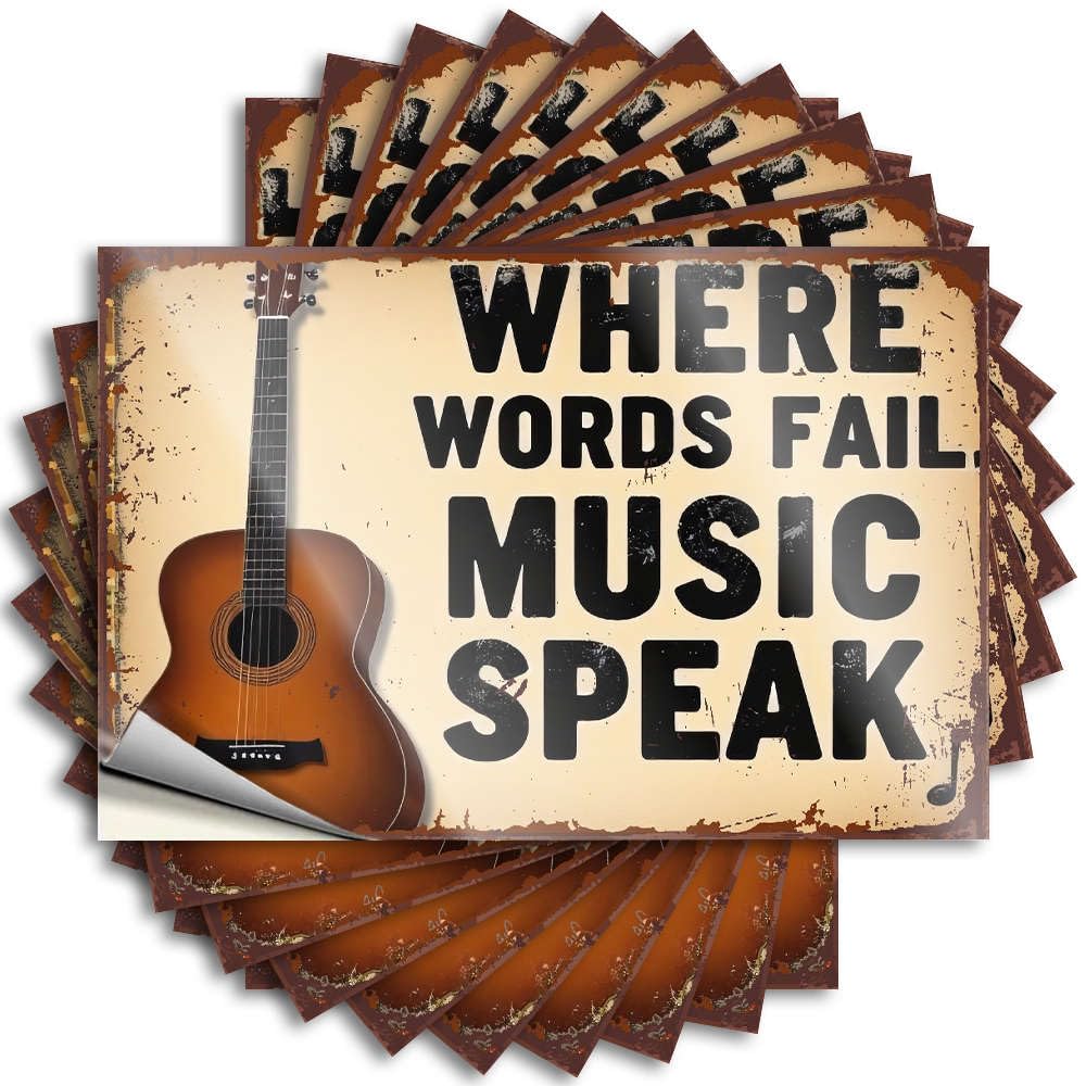 Positive for Adult Sticker Laptop Custom - Wall Peel and Stick Decor Where Words Fail, Music Speaks.: Fade Resistant Whiskey Signs Home Bar(12X18CM-6Pcs)