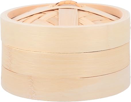 3 Pcs Chinese Dim Sum Cookers 8 Inch Bamboo Steamers Steaming Tray Dessert Dumpling Lotus Leaf Rice Cooking Tools With Cover