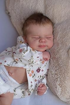Anano Realistic Baby Silicone Baby Dolls Full Body Girl, 20 Inch Waterproof Lifelike Reborn Baby Dolls Toddler Realistic New Born Baby Doll Squishy Anatomically Correct for Kids (Off White Daisy)