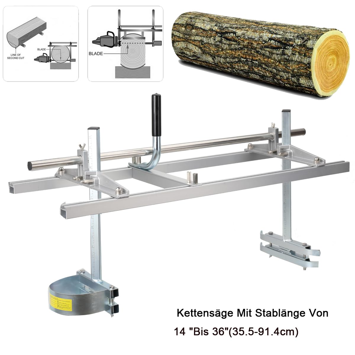 Portatile Segheria a Catena per Motosega Planking Smerigliatrice Fresatura, Lunghezza Asta, Segheria Accessori Motosega Tavolame Lame 14-36 pollici (35,5 – 91,4 cm)