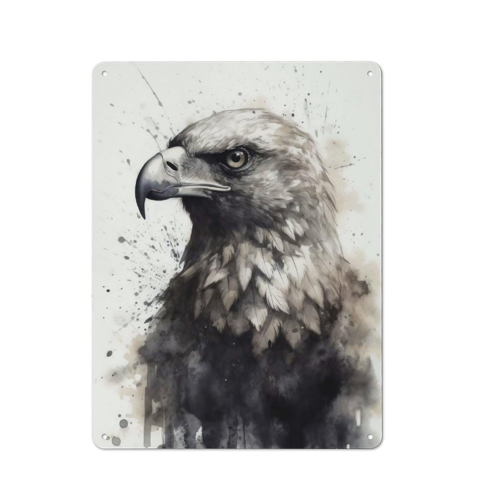 Junmoney Eagle Beauty Watercolor Metal Sign 40X30cm With For Workshop Wall, Vintage Decor, A Decorative Christmas Gift For Metal Sign Collectors
