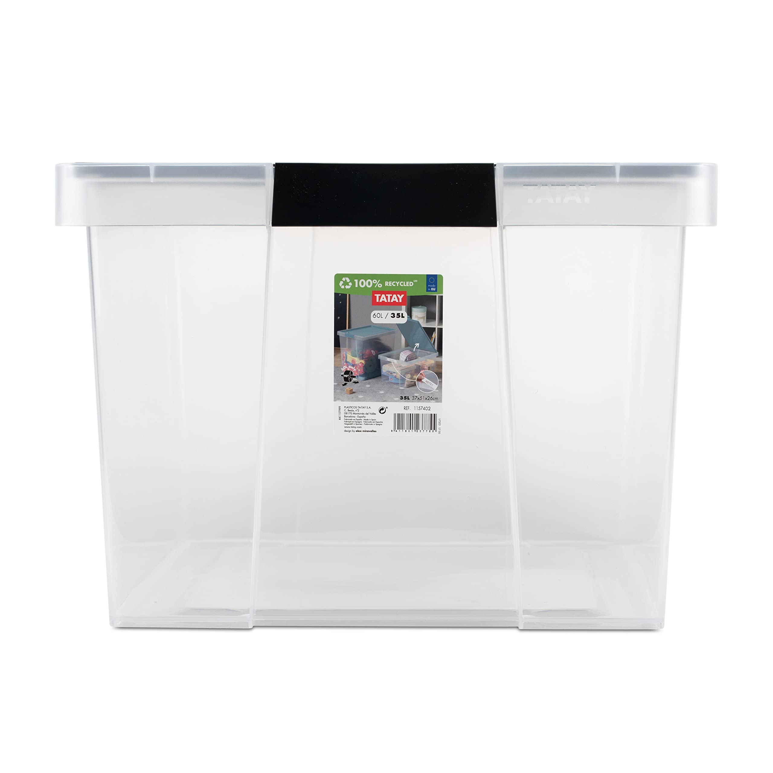 Iris opbergbox Click Topbox 60 liter transparant met grijze clips inclusief deksel kopen? Manden