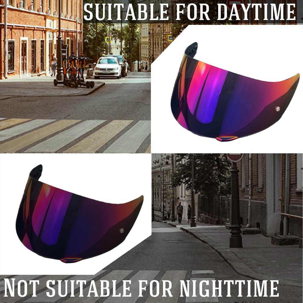 Visiera Casco AGV K1 K1S K3SV K5 K5S | Protezione UV, Design Revo Rose Red - Solo Uso Diurno - Foto 1