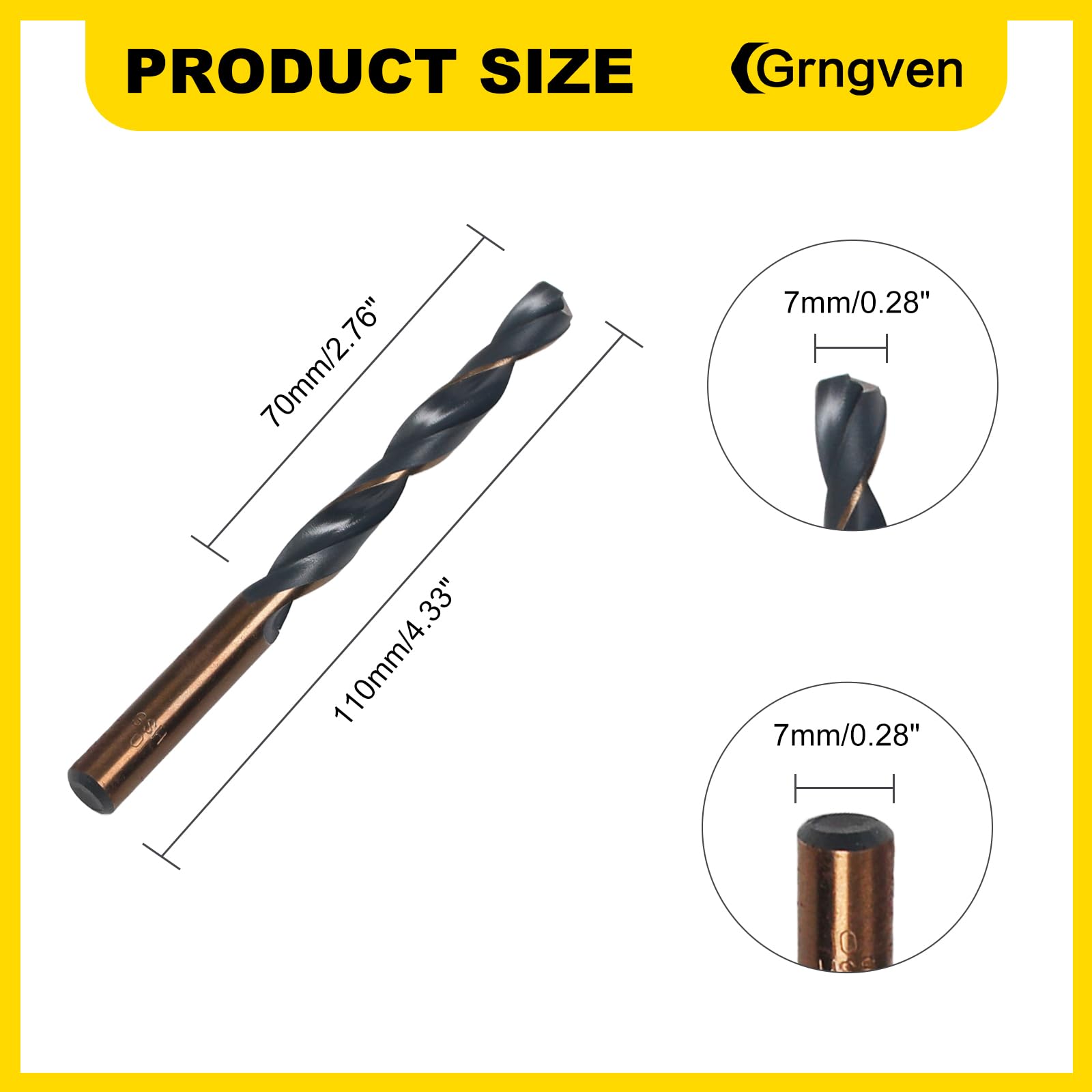 7mm Drill Bits - High Speed Steel, 2 Pack -2 7mm Drill Bits - High Speed Steel, 2 Pack -2